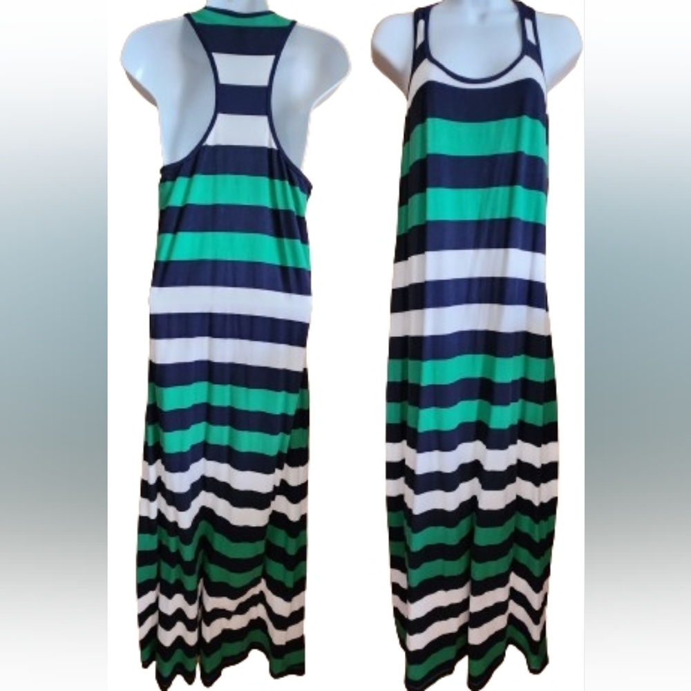Tommy Bahama Maxi Dress Racer Back Cotton Size M
